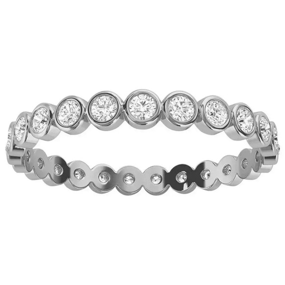 Pandora| Sterling Silver Soft Round Cut Stackable Ring - Picture 2 of 10